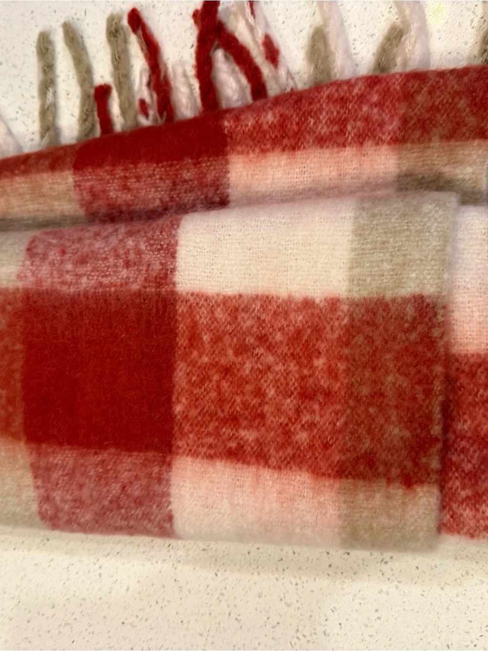 Universal Thread Red and Cream Plaid Scarf